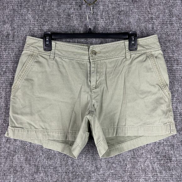 Field & Stream Shorts 10 Womens Camping Hiking Green Cotton Chino Bermuda Bottom - Picture 1 of 10